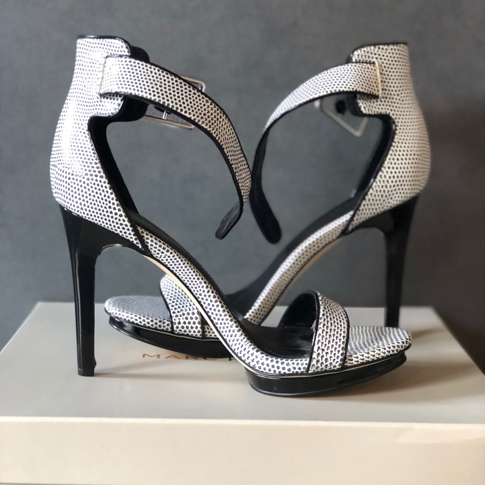 Calvin Klein | Black & White Print Heel Sandals